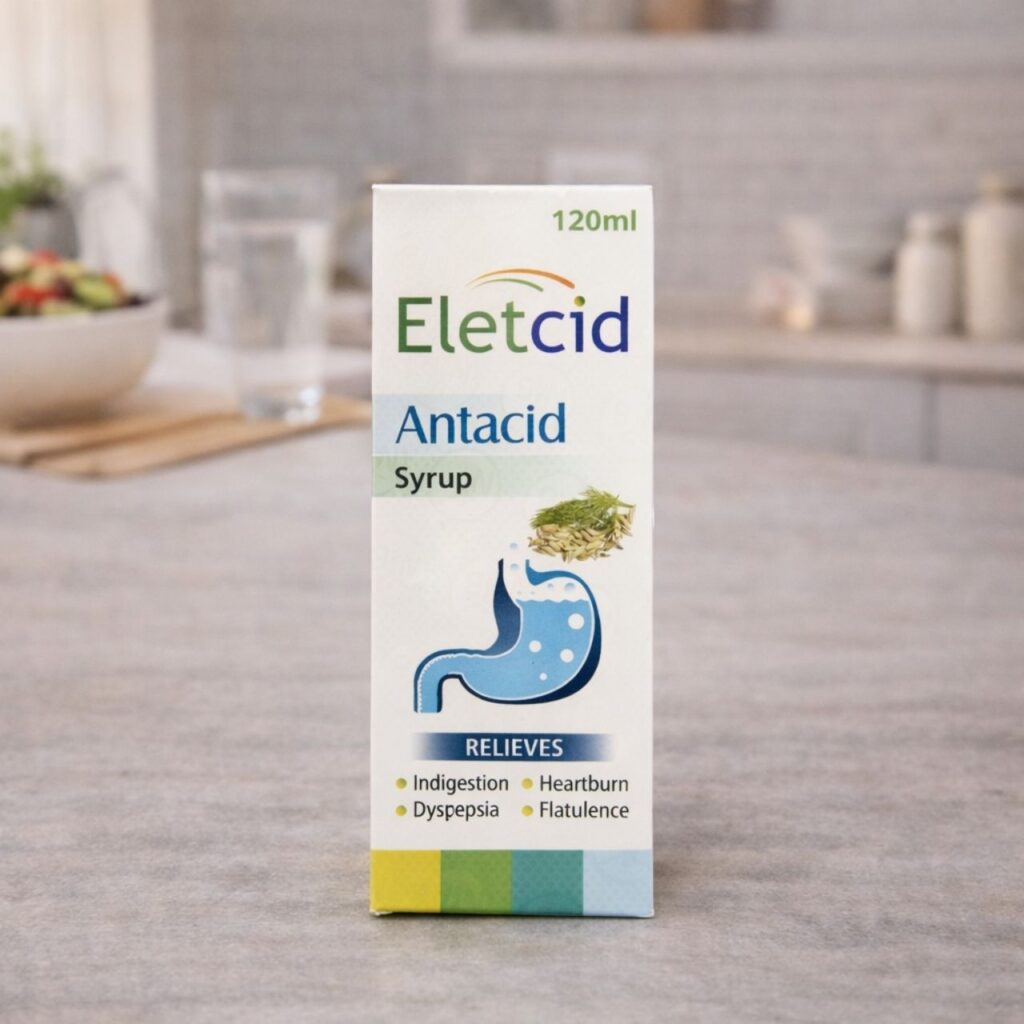 Eletcid digestive support syrup for acidity and digestion in Pakistan