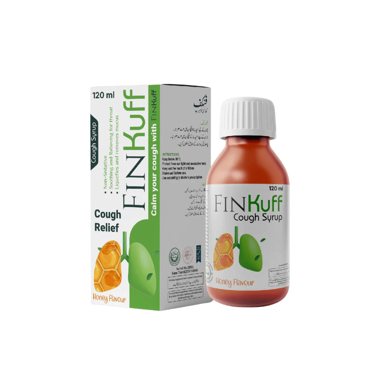 Finkuff syrup for dry cough relief and throat support in Pakistan