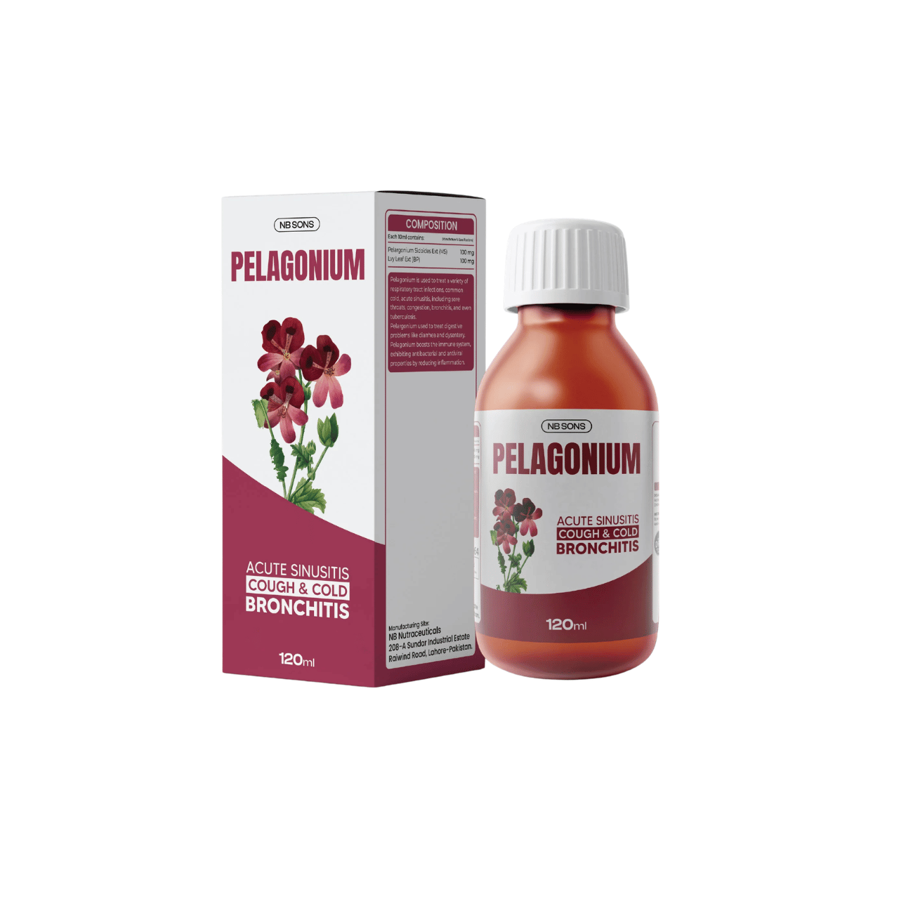 Pelagonium herbal syrup for respiratory health and cough support in Pakistan